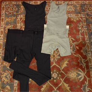 Skims onyx and mineral cotton loungewear bundle